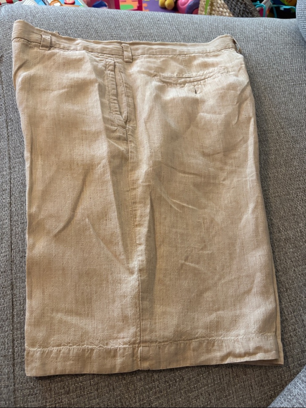 Tommy Bahama White Printed Linen-Silk Shirt with Embroidered Label